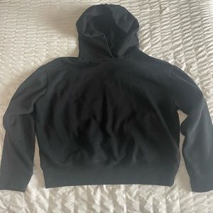 Cropped black hoodie.